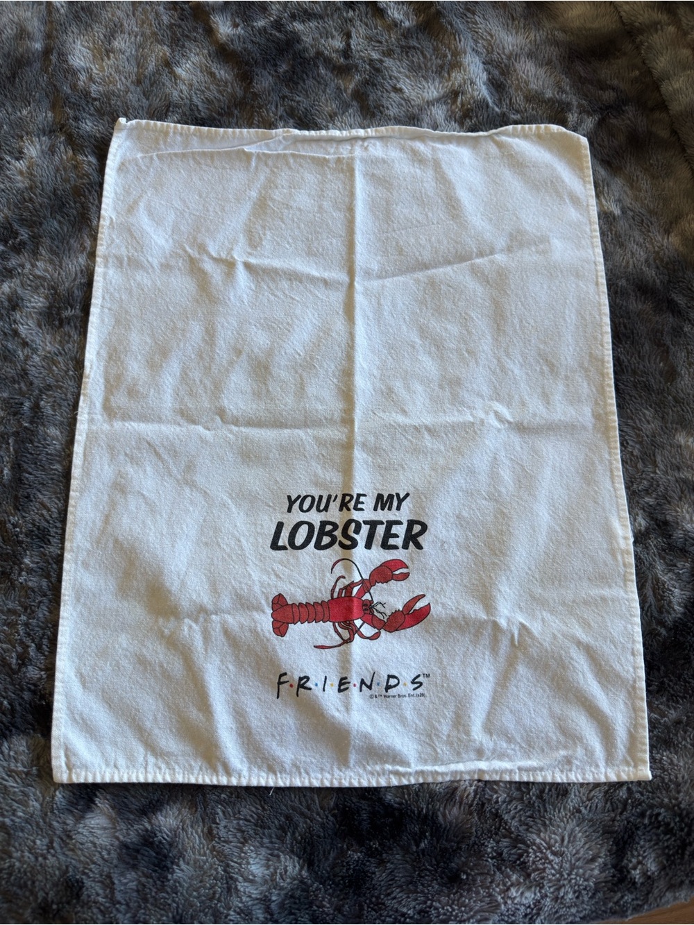 FRIENDS White Towel with Red Lobster Graphic